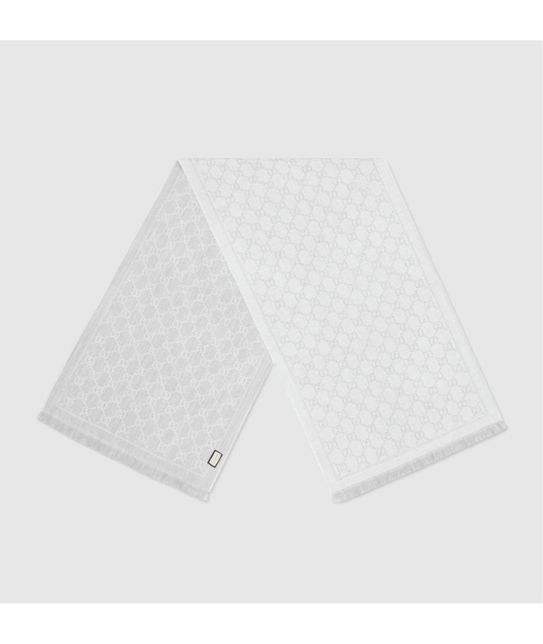 GUCCI Серебрянный шерстяной шарф, фото 2