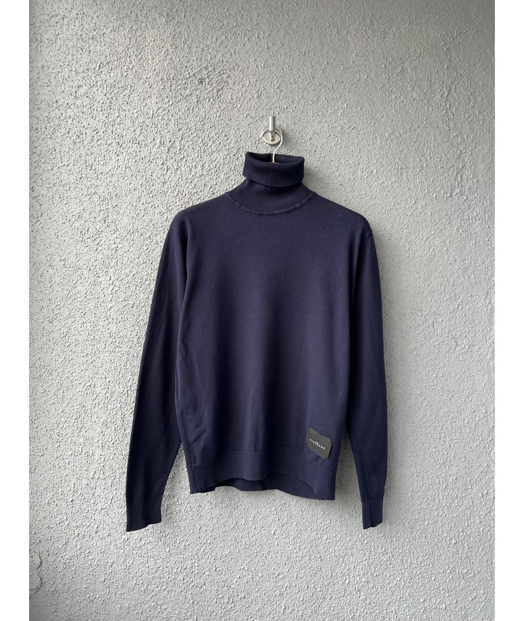 JOHN RICHMOND Темно-синяя вискозная водолазка, фото 5
