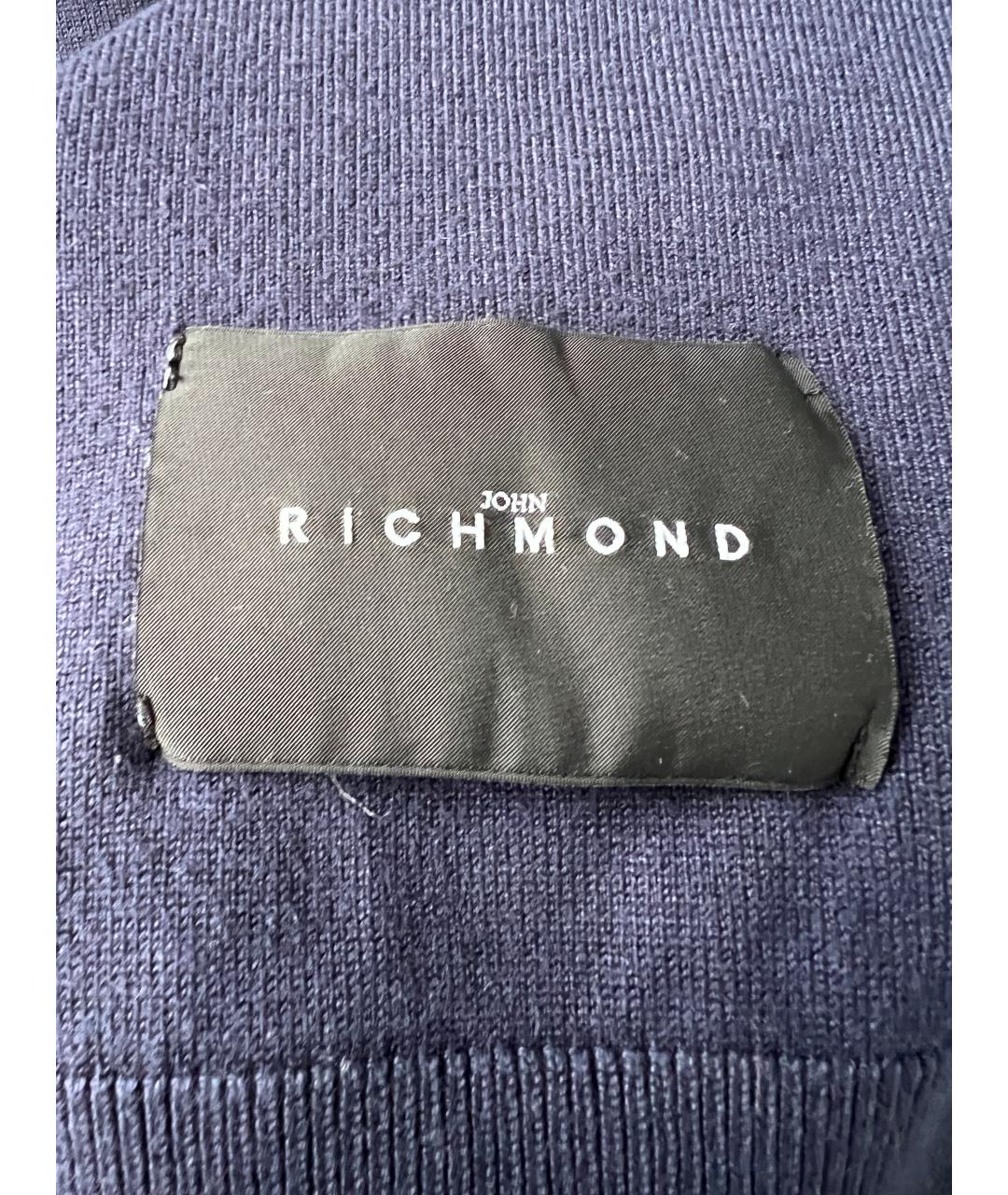 JOHN RICHMOND Темно-синяя вискозная водолазка, фото 2