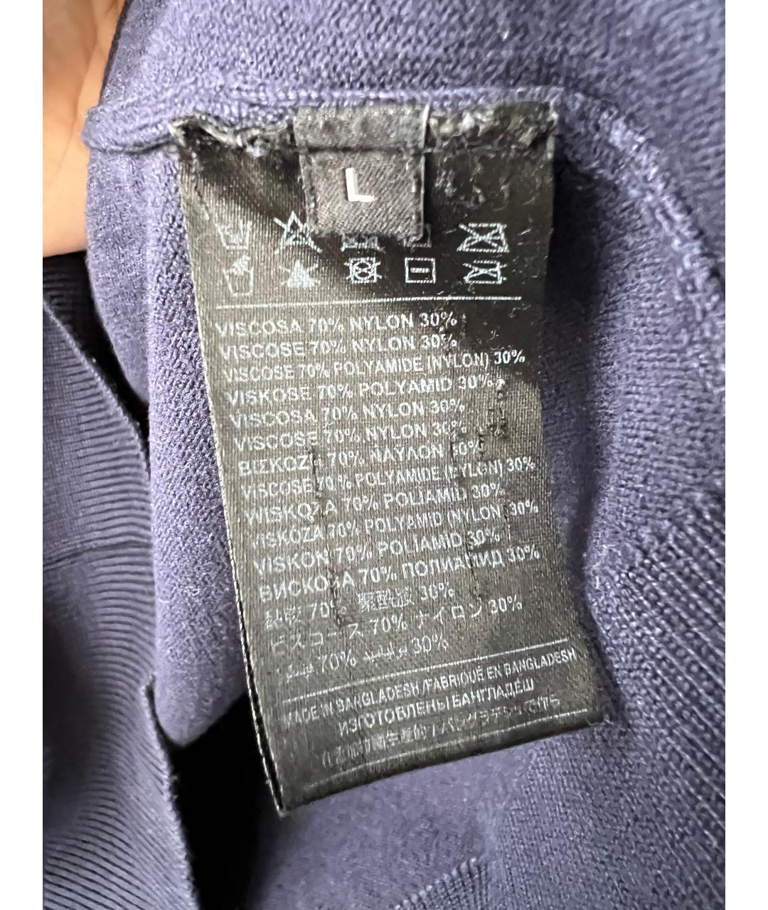 JOHN RICHMOND Темно-синяя вискозная водолазка, фото 3