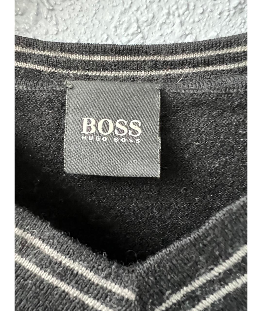 HUGO BOSS Черный шерстяной джемпер / свитер, фото 3