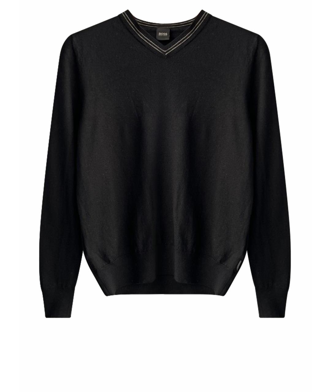 HUGO BOSS Черный шерстяной джемпер / свитер, фото 1