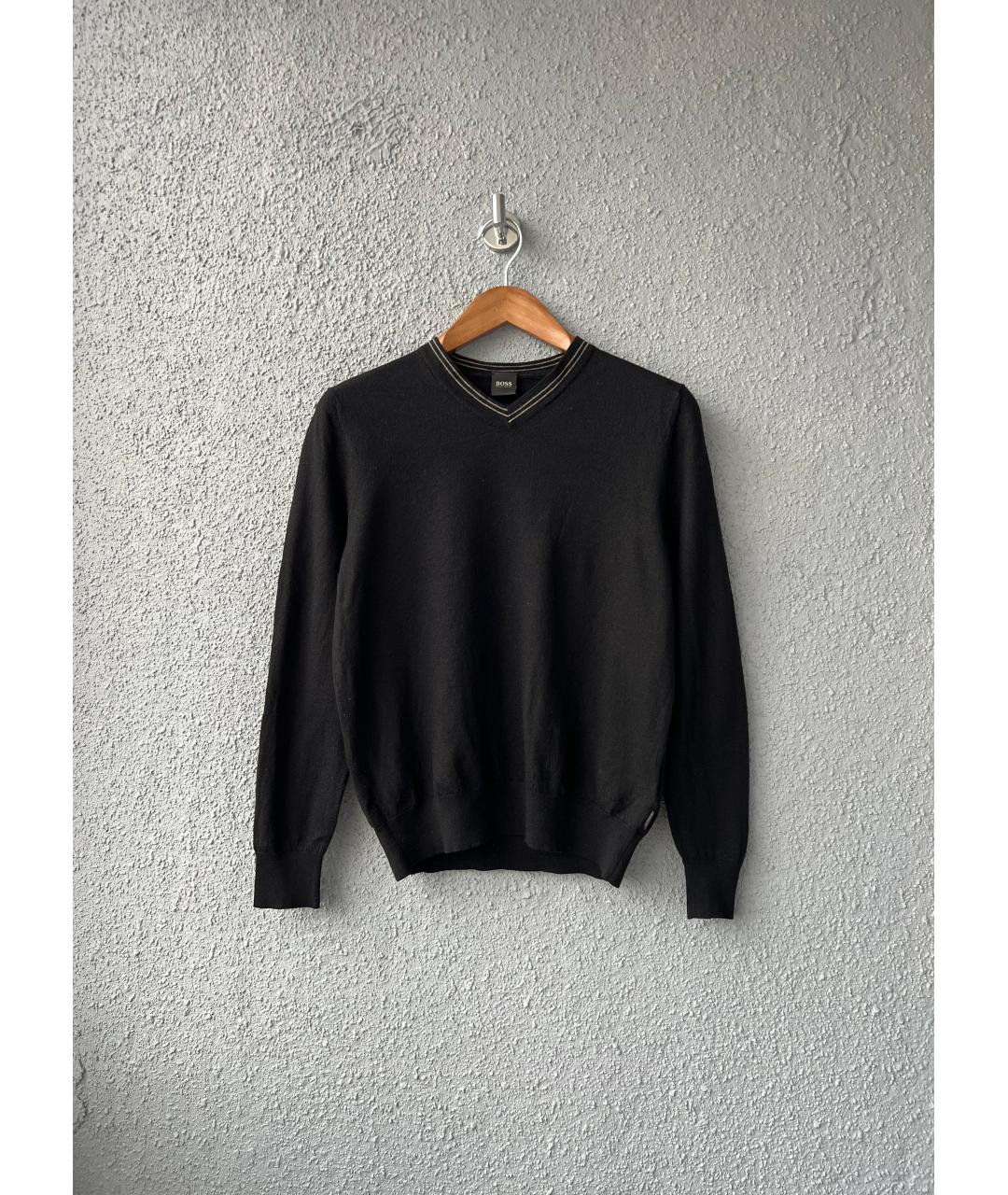HUGO BOSS Черный шерстяной джемпер / свитер, фото 6