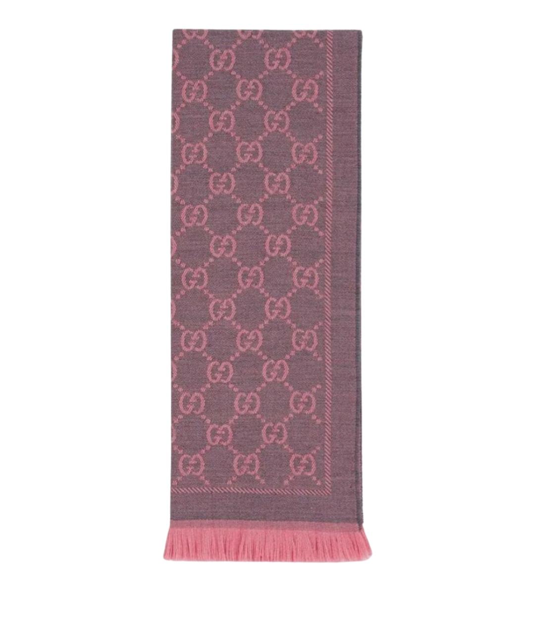 GUCCI Серый шерстяной шарф, фото 1