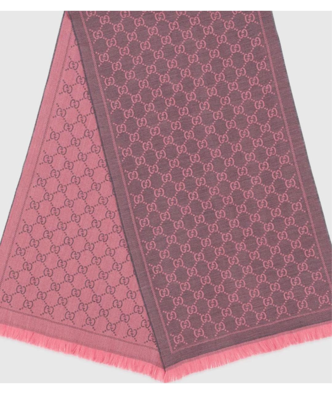 GUCCI Серый шерстяной шарф, фото 2