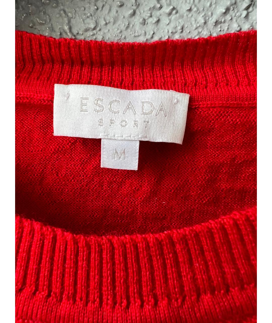 ESCADA Красный шерстяной джемпер / свитер, фото 3