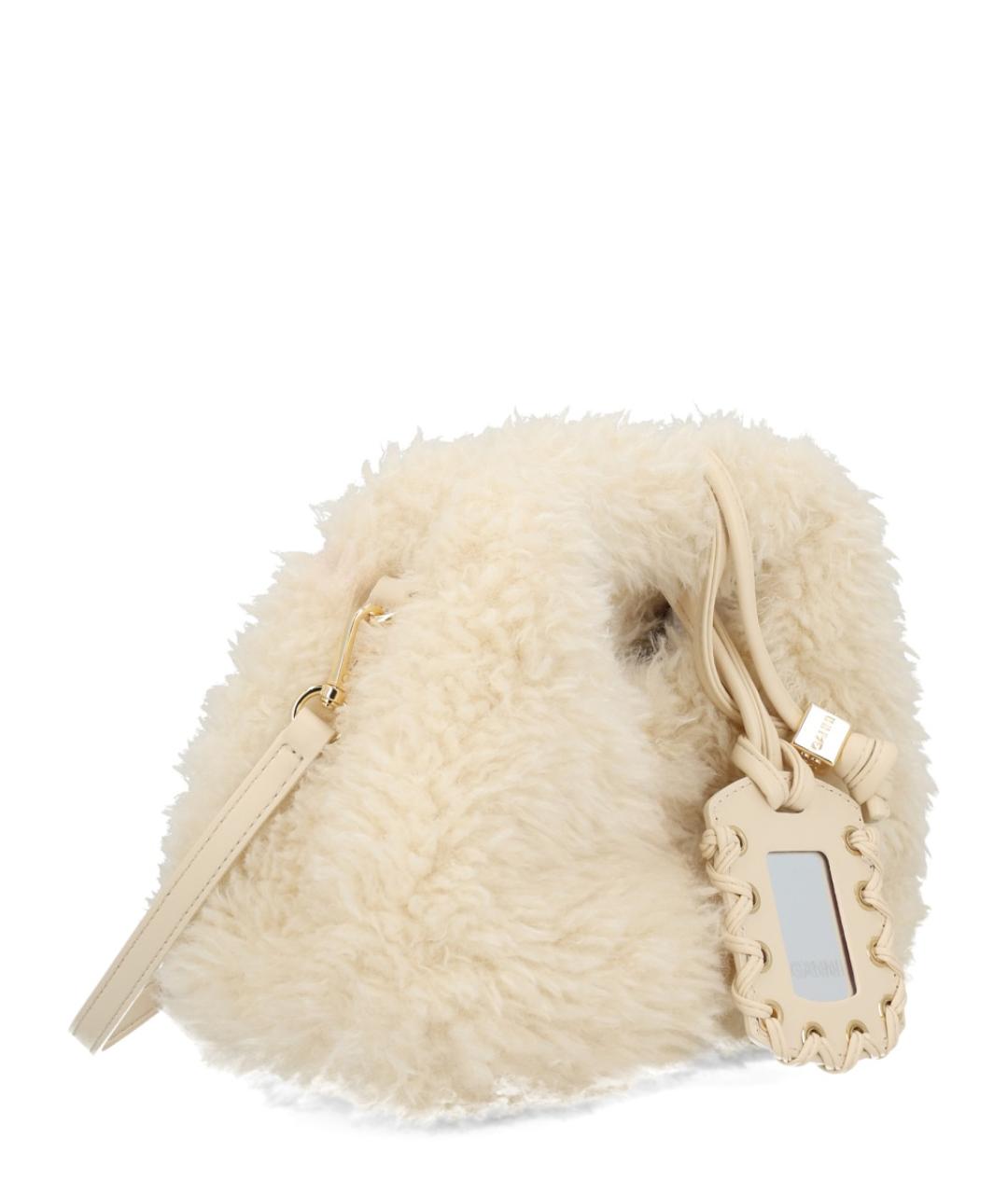 GANNI Белая синтетическая сумка с короткими ручками, фото 2