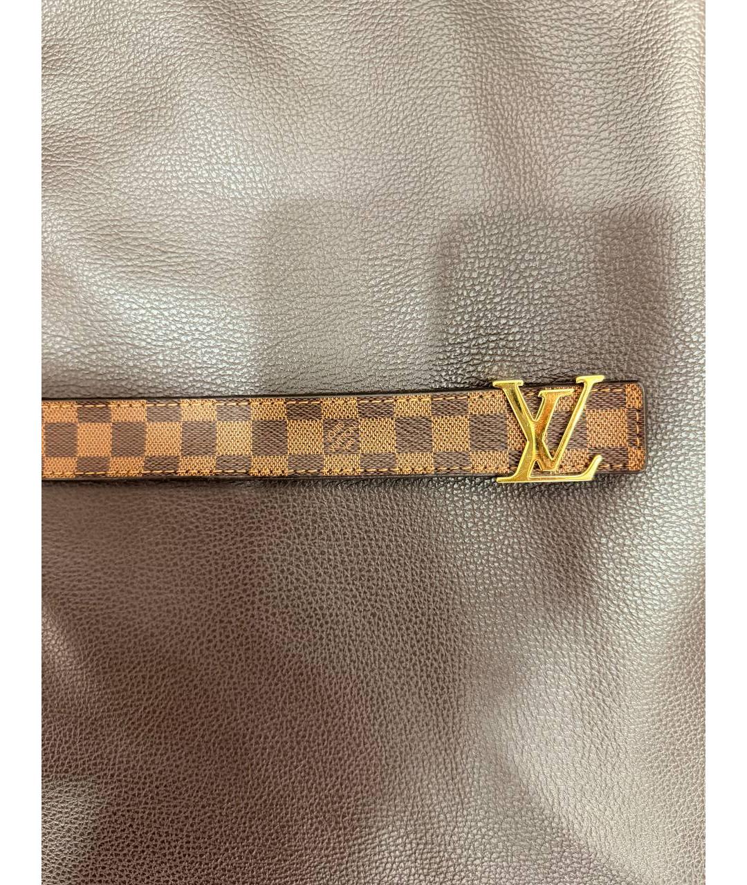 LOUIS VUITTON Коричневый кожаный ремень, фото 5