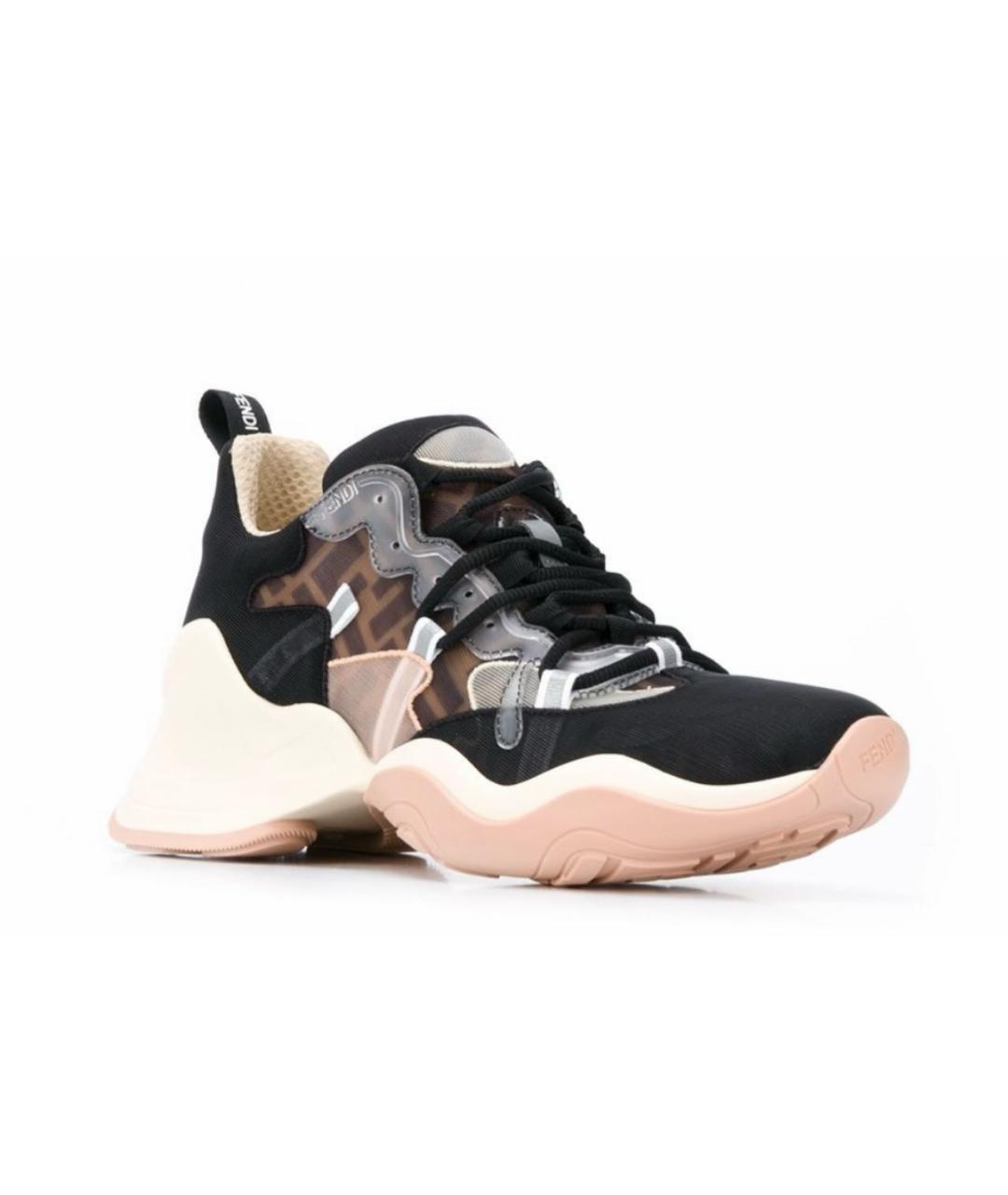 FENDI Черные синтетические кроссовки, фото 2