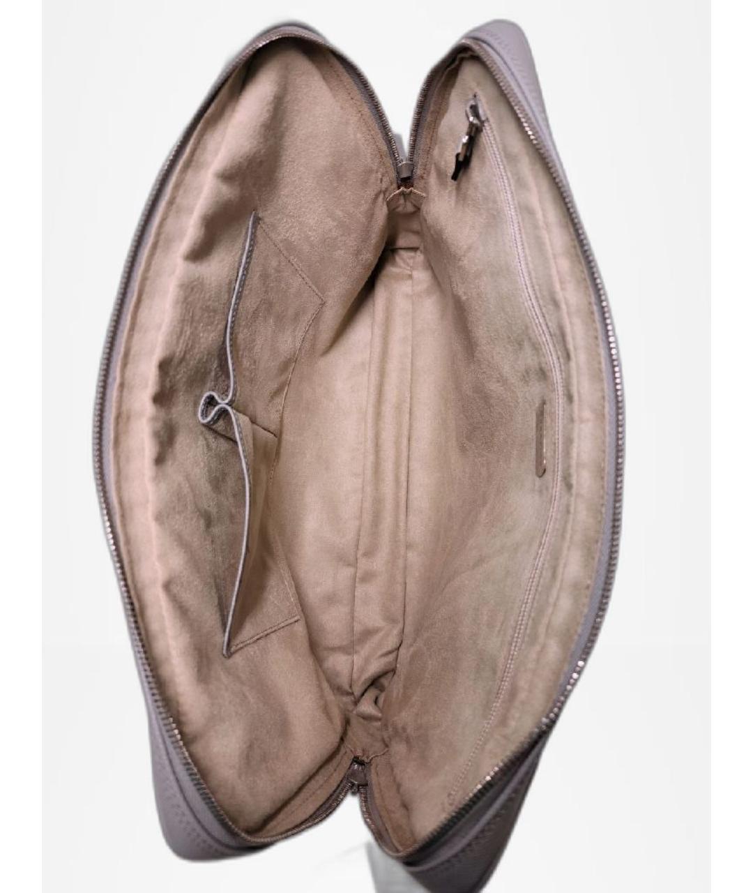 SERAPIAN Серая кожаная сумка на плечо, фото 5