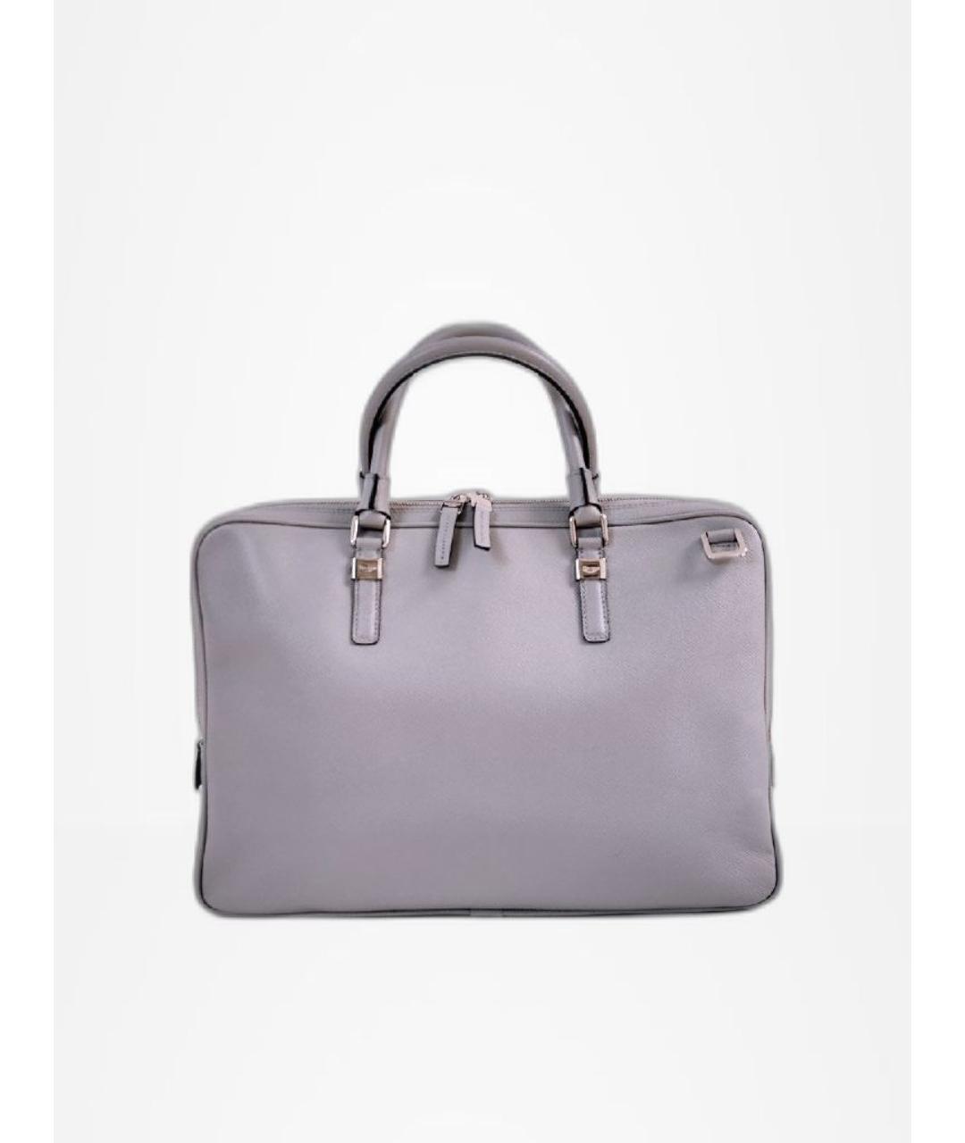 SERAPIAN Серая кожаная сумка на плечо, фото 2