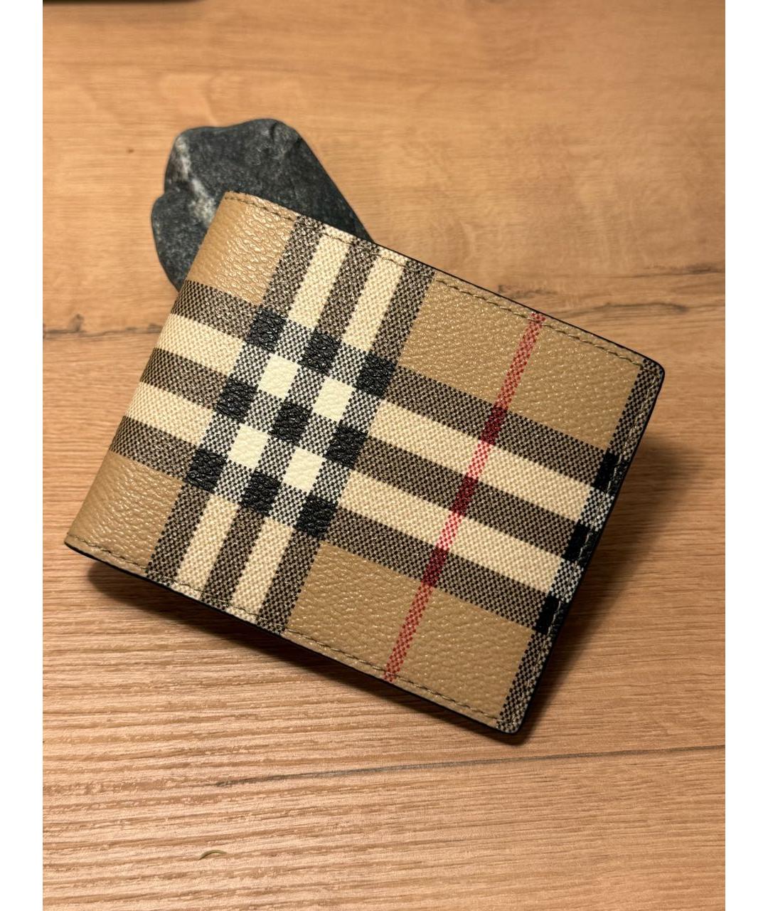 BURBERRY Бежевый кожаный кошелек, фото 5