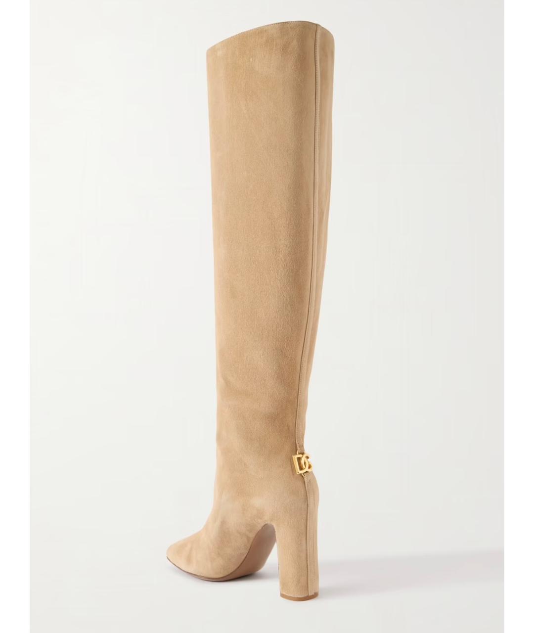 DOLCE&GABBANA Бежевые замшевые сапоги, фото 3