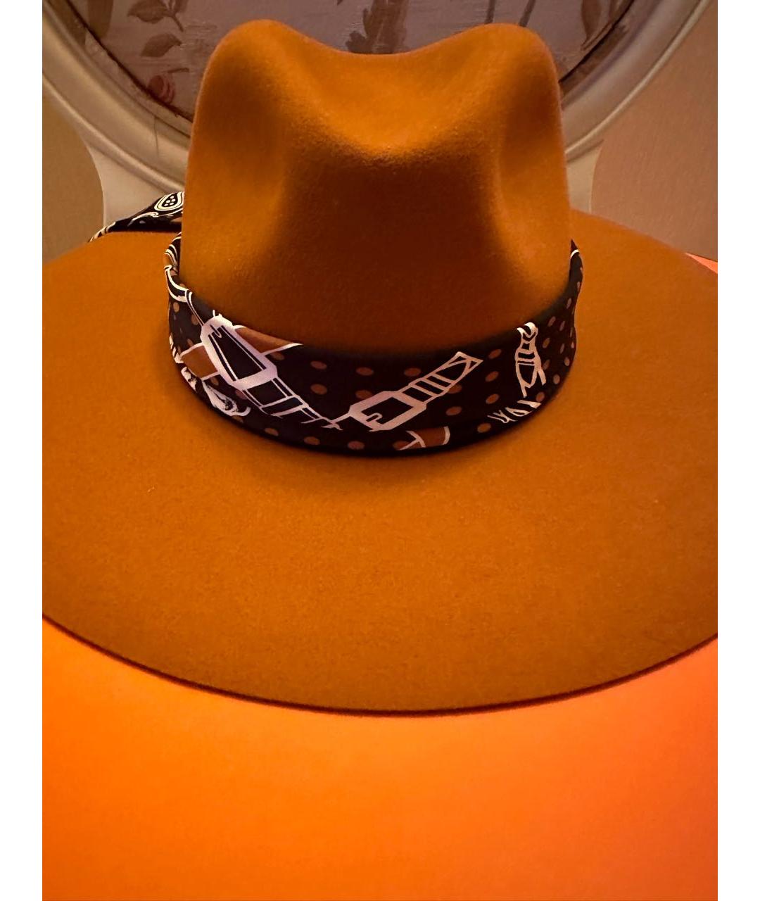 HERMES Оранжевая шерстяная шляпа, фото 3