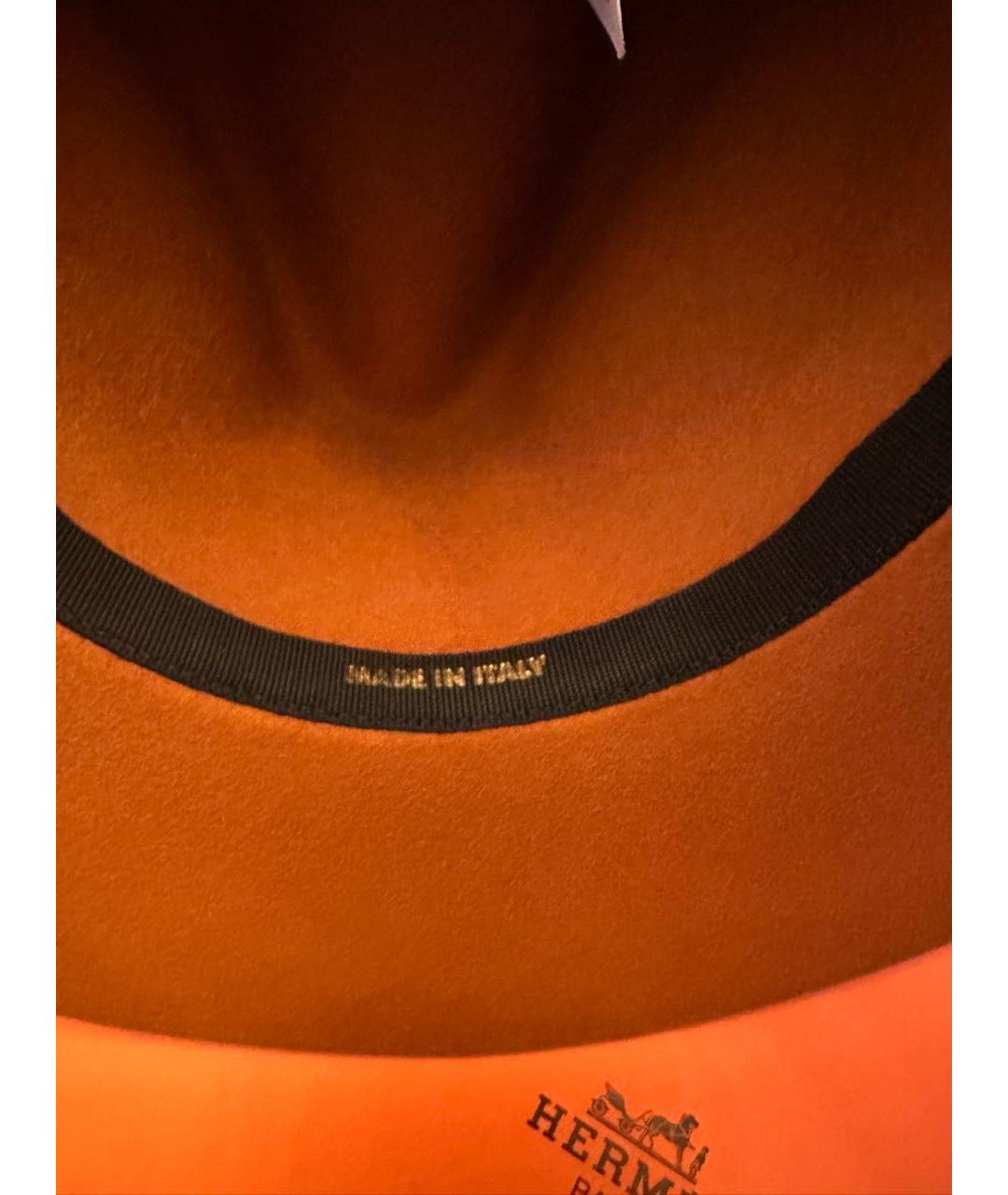 HERMES Оранжевая шерстяная шляпа, фото 5