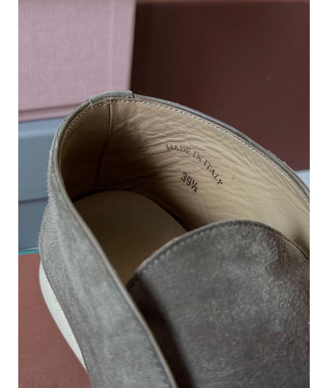 LORO PIANA Коричневые замшевые лоферы, фото 6