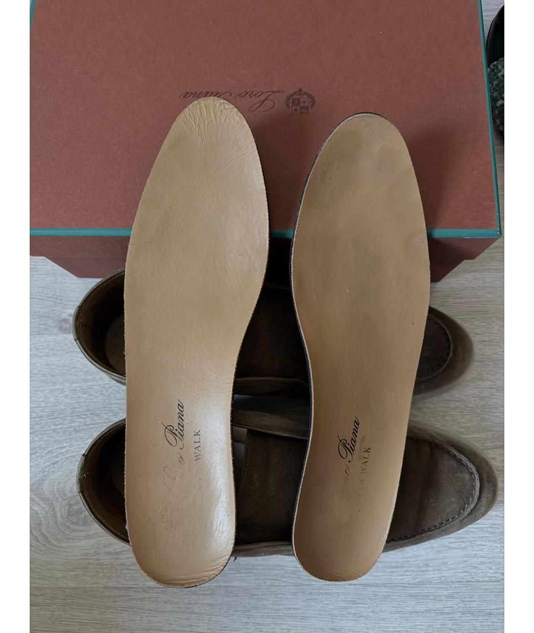 LORO PIANA Коричневые замшевые лоферы, фото 7