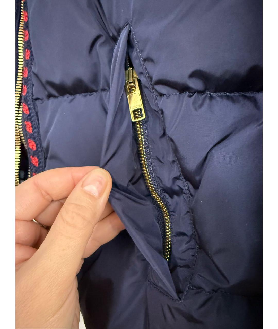 GUCCI Синий полиэстеровый пуховик, фото 8