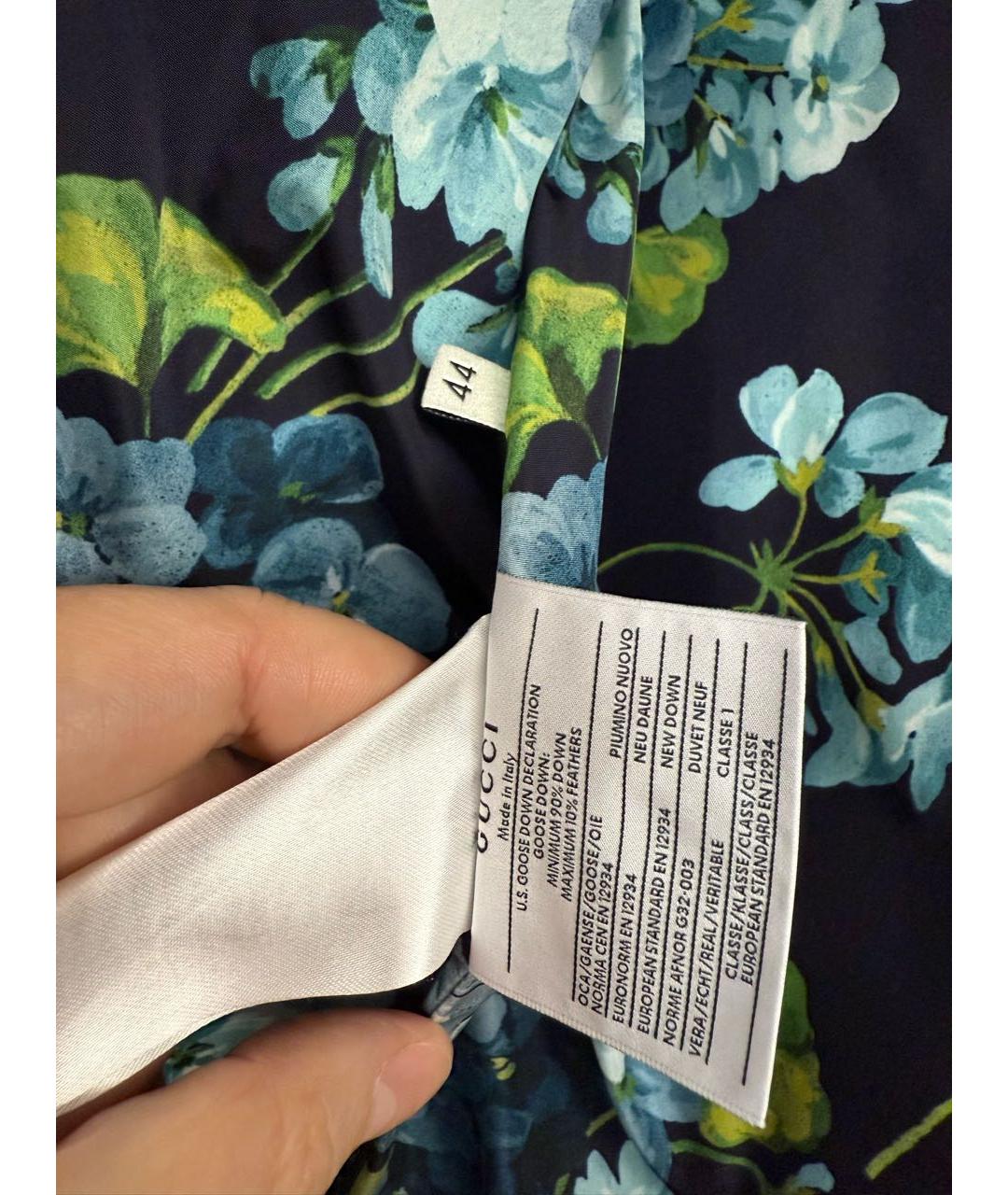 GUCCI Синий полиэстеровый пуховик, фото 6