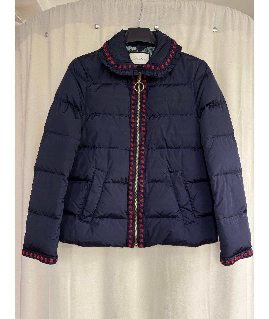 GUCCI Синий полиэстеровый пуховик, фото 9