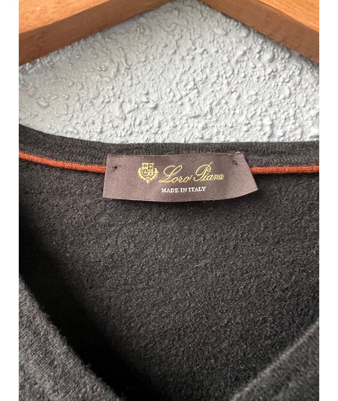LORO PIANA Черный кашемировый джемпер / свитер, фото 2