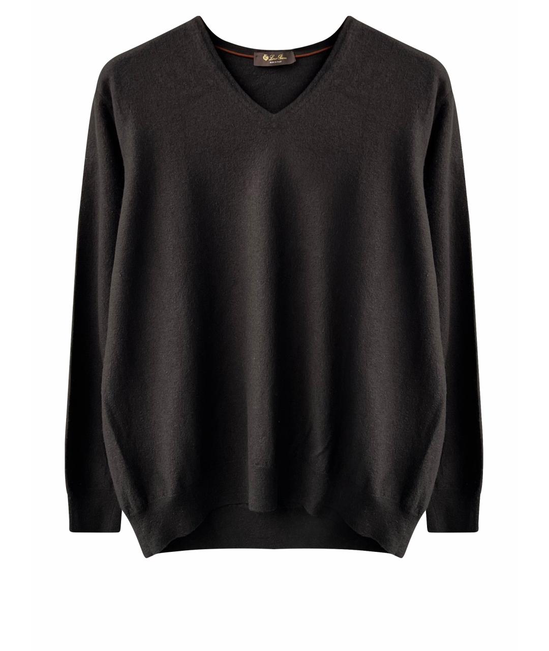 LORO PIANA Черный кашемировый джемпер / свитер, фото 1