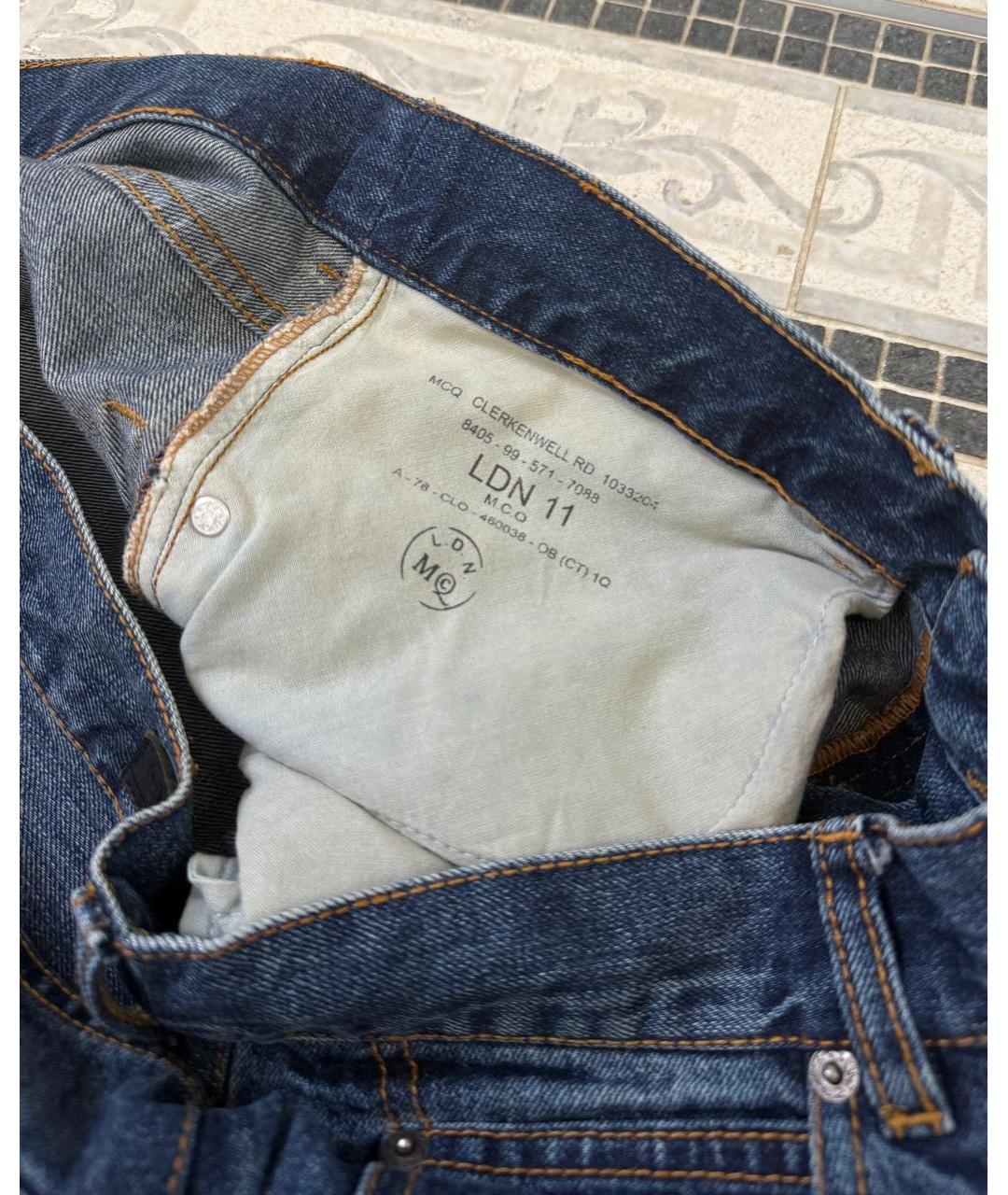ALEXANDER MCQUEEN Темно-синие хлопковые джинсы, фото 5