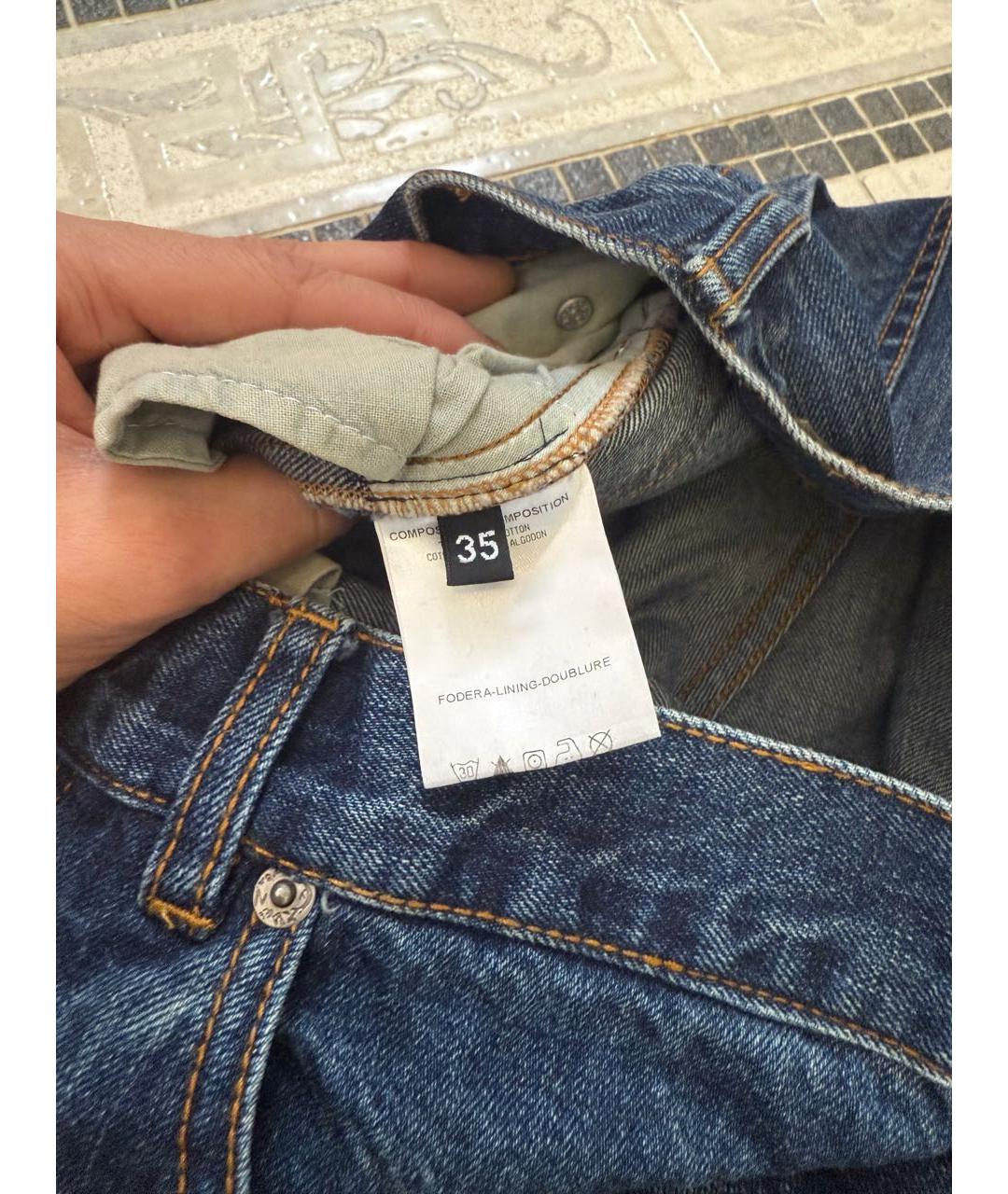 ALEXANDER MCQUEEN Темно-синие хлопковые джинсы, фото 4