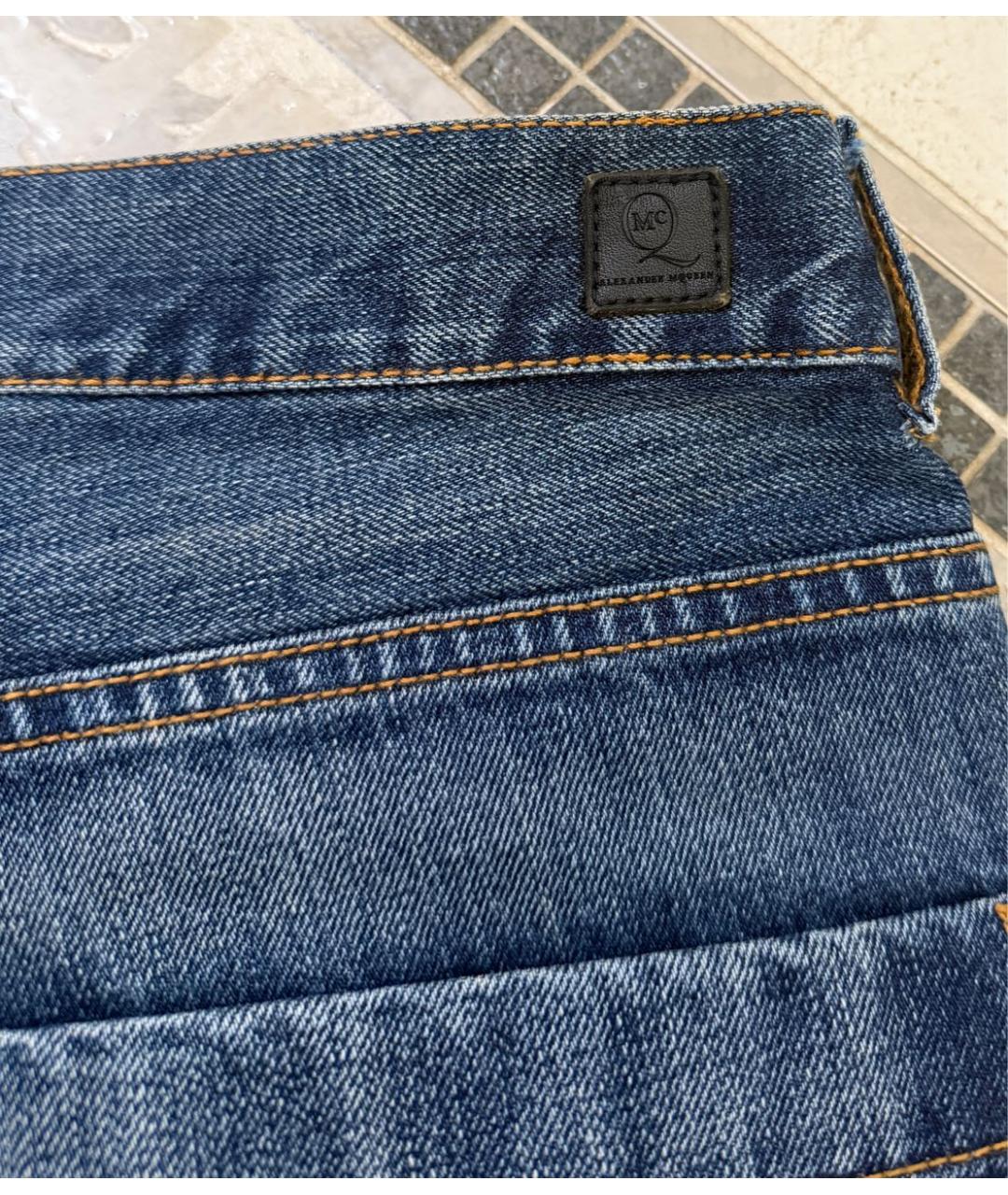 ALEXANDER MCQUEEN Темно-синие хлопковые джинсы, фото 7