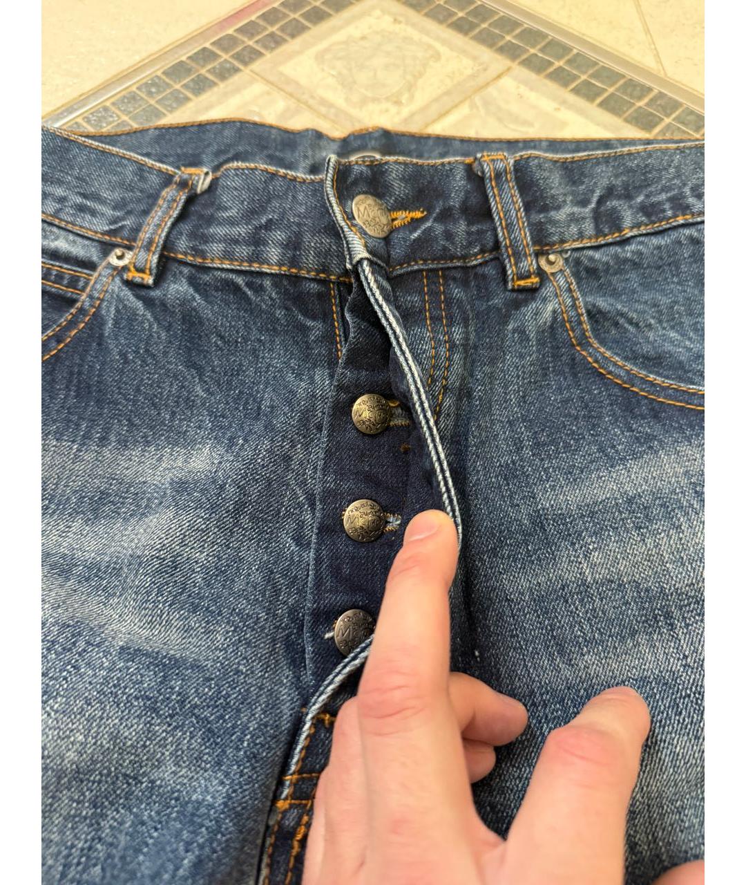 ALEXANDER MCQUEEN Темно-синие хлопковые джинсы, фото 6