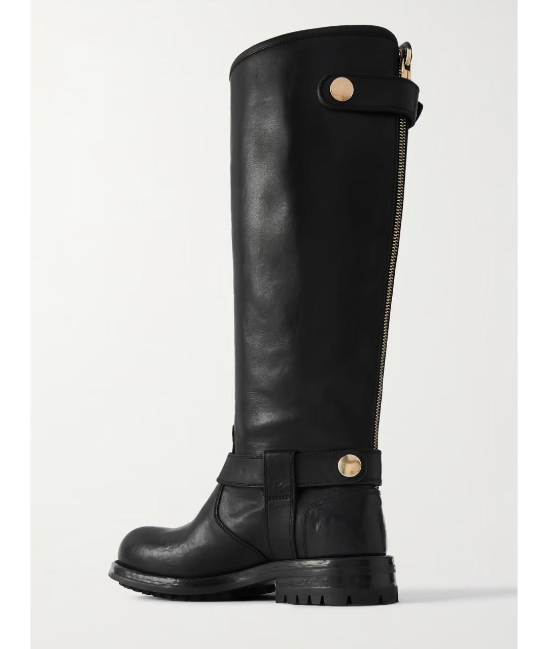 DOLCE&GABBANA Черные кожаные сапоги, фото 3