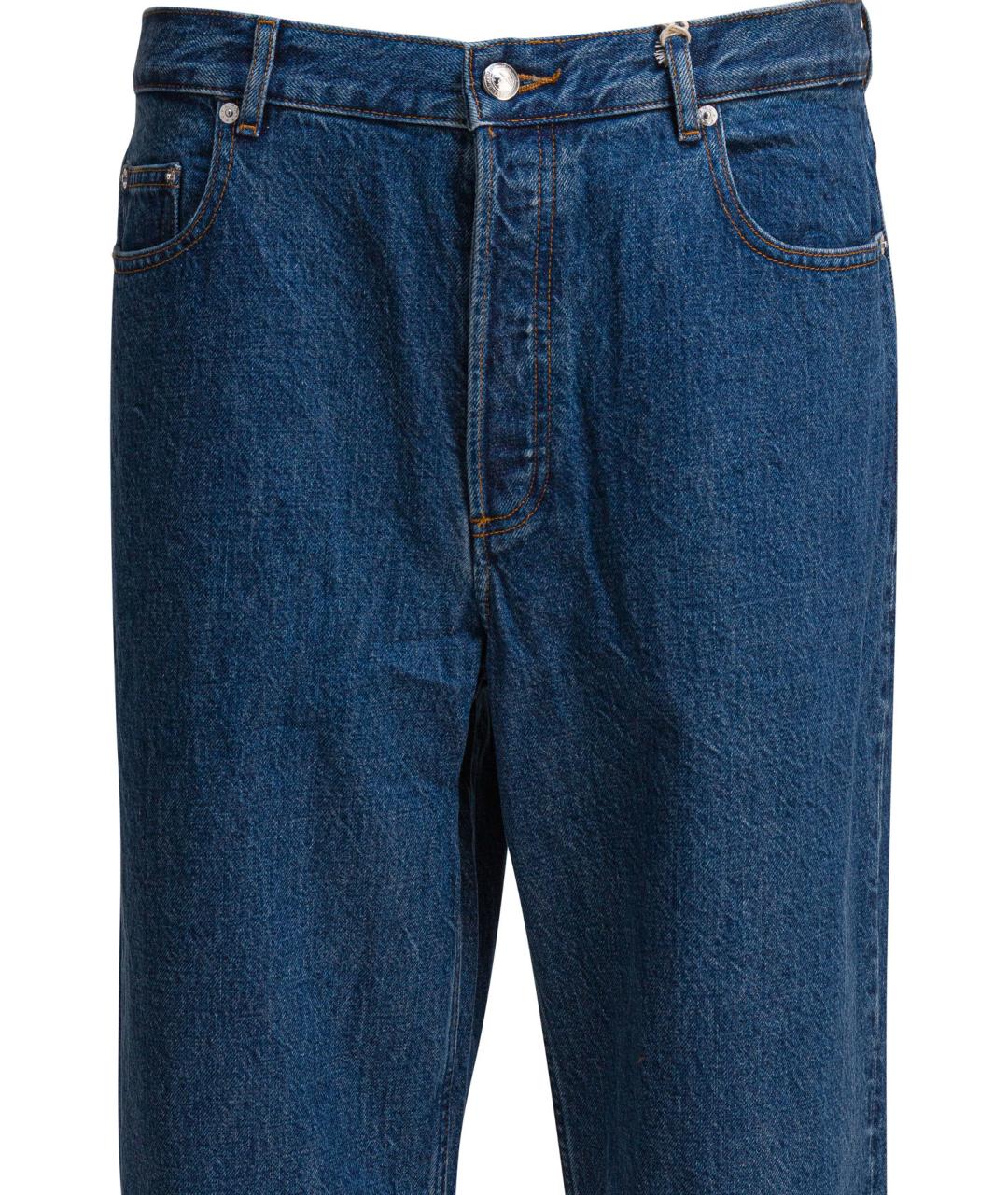 A.P.C. Синие хлопковые прямые джинсы, фото 3