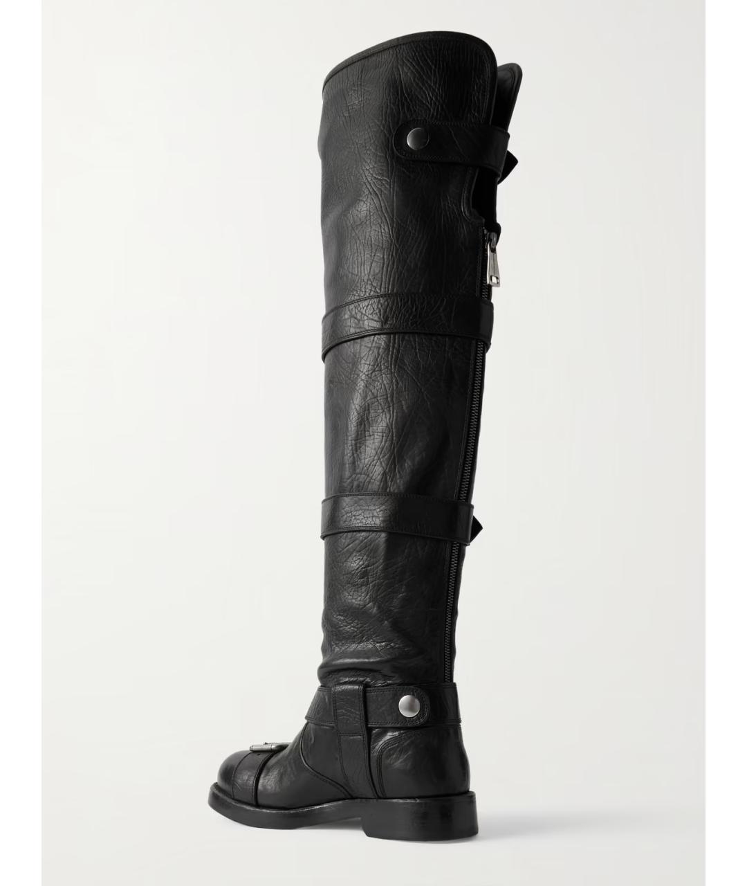 DOLCE&GABBANA Черные кожаные ботфорты, фото 3