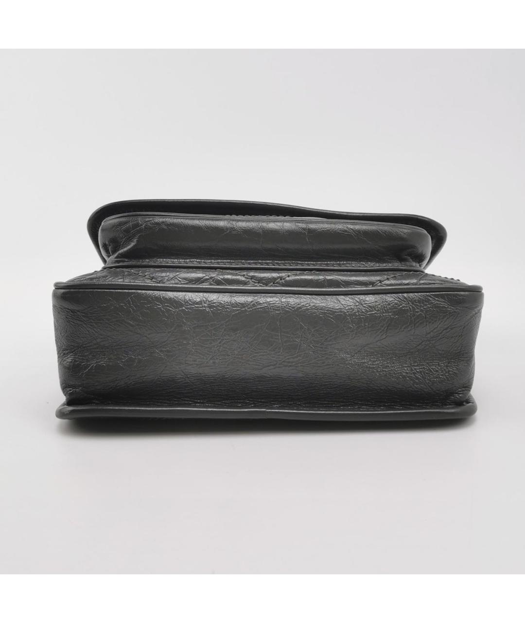 SAINT LAURENT Антрацитовая кожаная сумка через плечо, фото 5