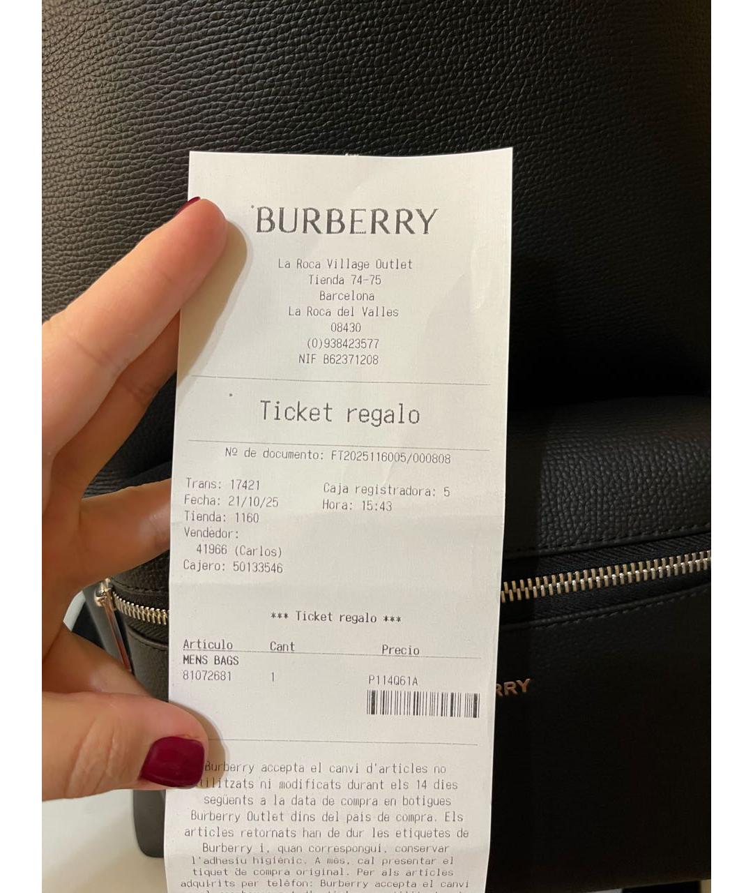 BURBERRY Черный кожаный рюкзак, фото 6