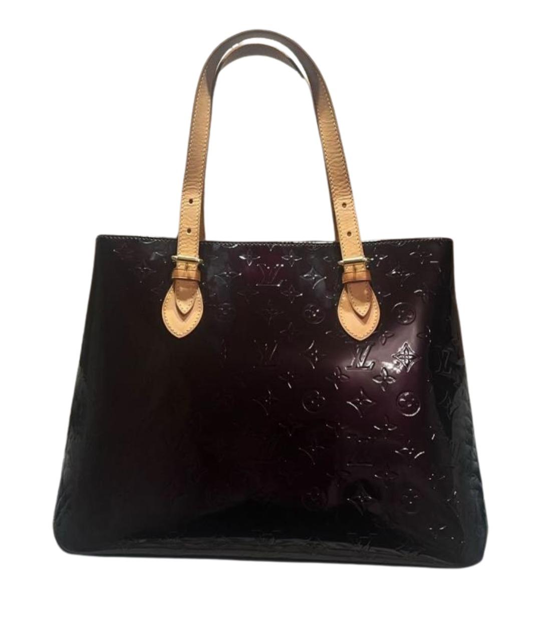 LOUIS VUITTON Бордовая сумка с короткими ручками из лакированной кожи, фото 1