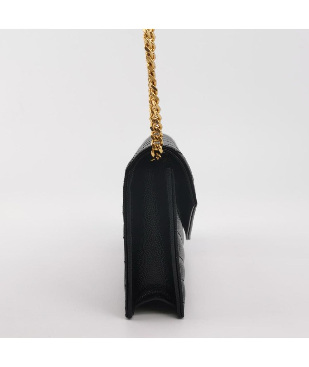 SAINT LAURENT Черная кожаная сумка через плечо, фото 3