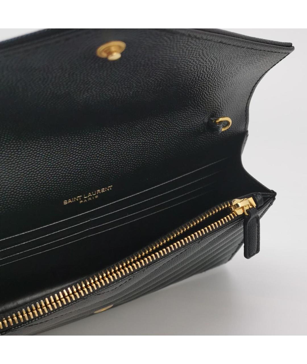 SAINT LAURENT Черная кожаная сумка через плечо, фото 6