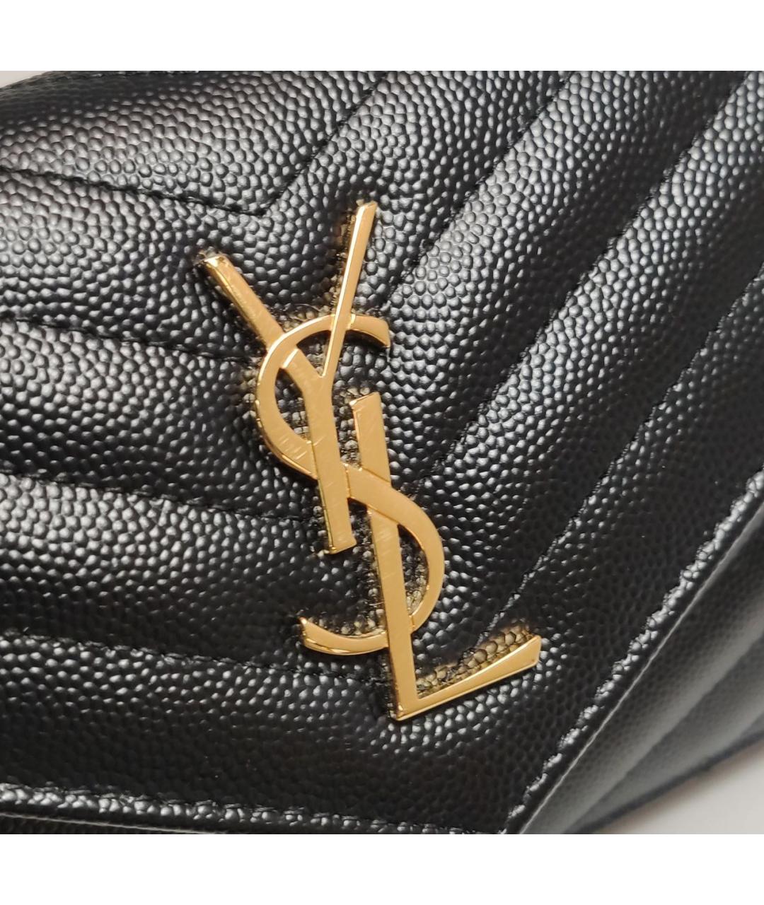 SAINT LAURENT Черная кожаная сумка через плечо, фото 8