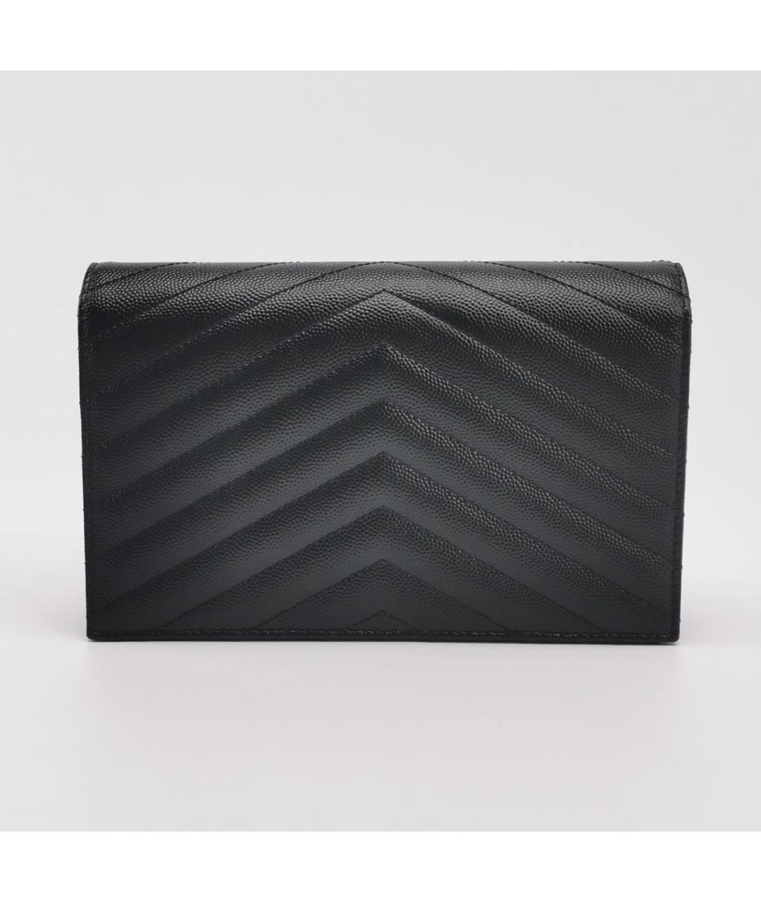 SAINT LAURENT Черная кожаная сумка через плечо, фото 4