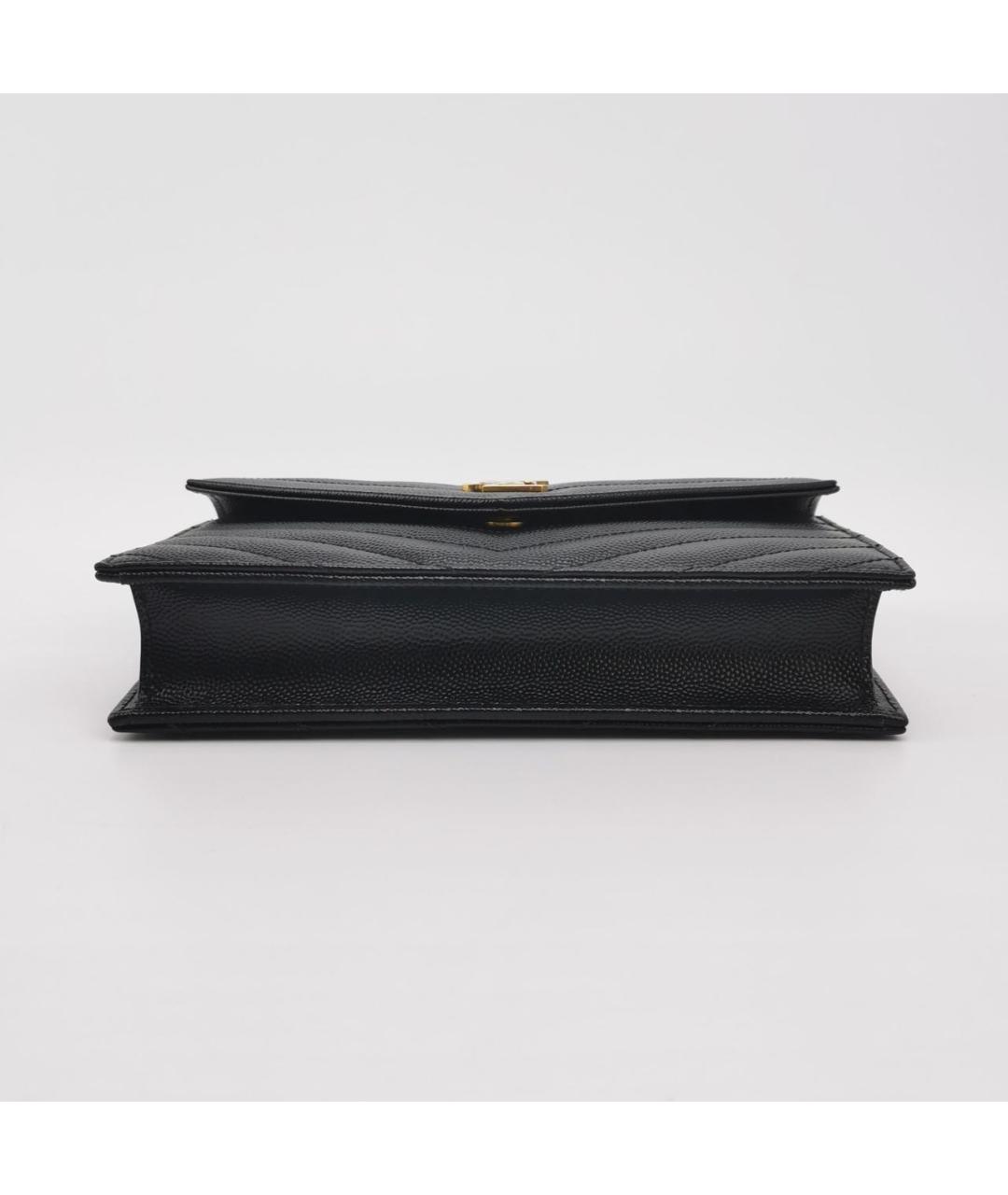 SAINT LAURENT Черная кожаная сумка через плечо, фото 5