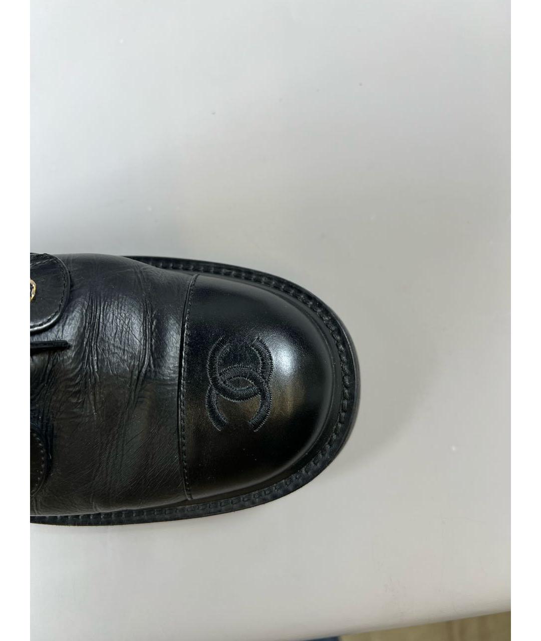 CHANEL Черные кожаные ботинки, фото 3