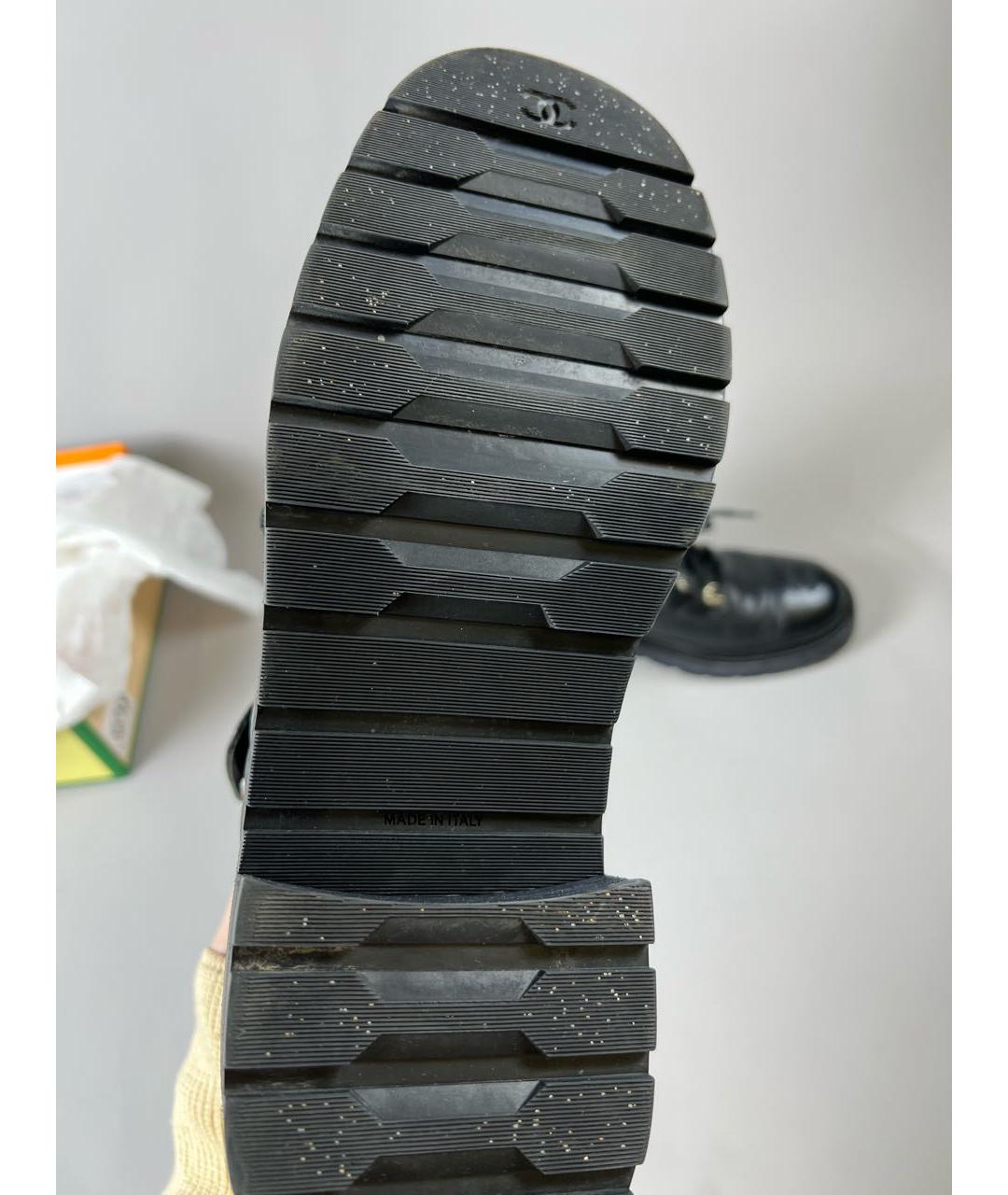 CHANEL Черные кожаные ботинки, фото 5