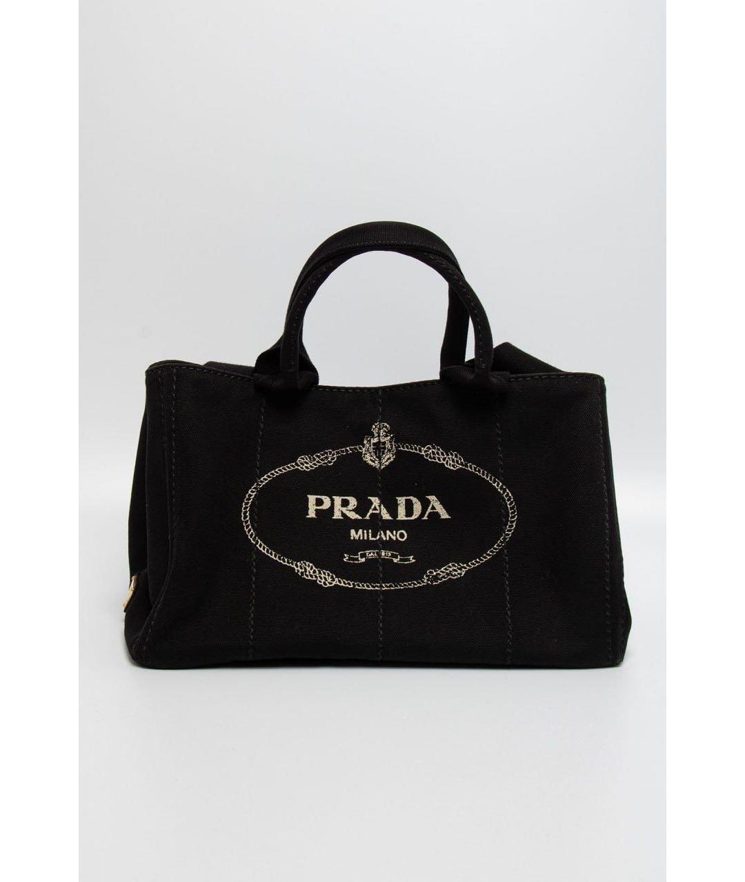 PRADA Черная тканевая сумка с короткими ручками, фото 7