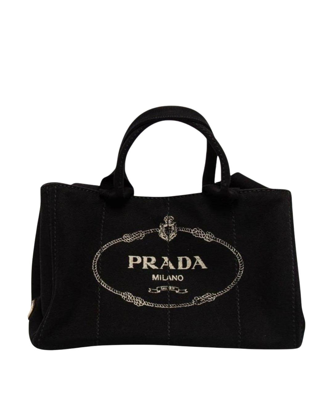 PRADA Черная тканевая сумка с короткими ручками, фото 9