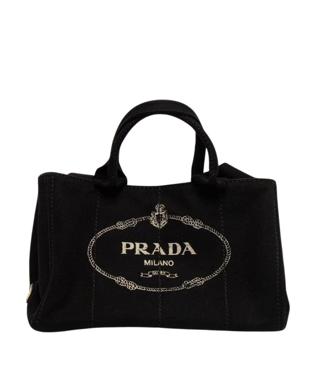 PRADA Черная тканевая сумка с короткими ручками, фото 8