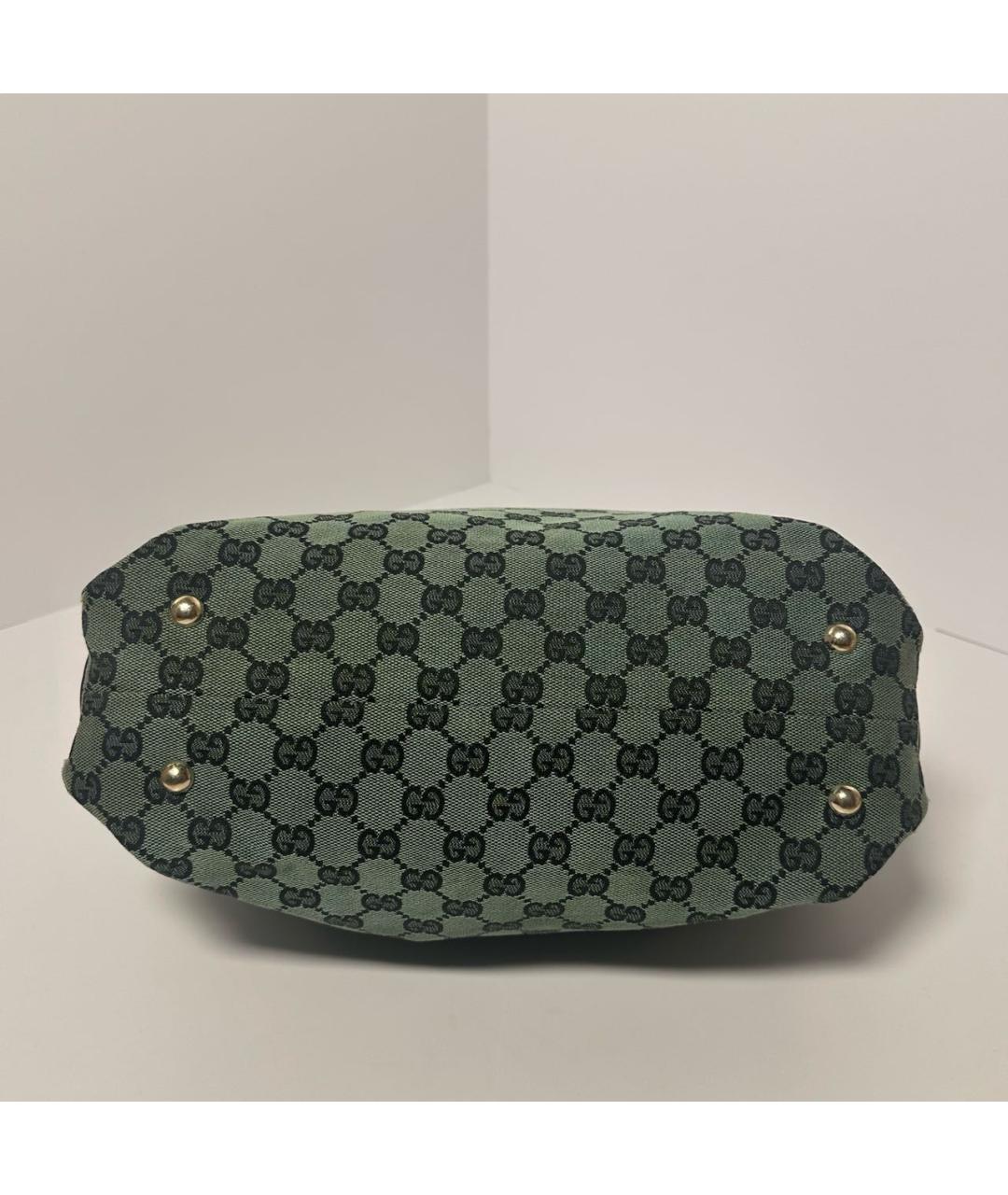 GUCCI Зеленая тканевая сумка с короткими ручками, фото 3