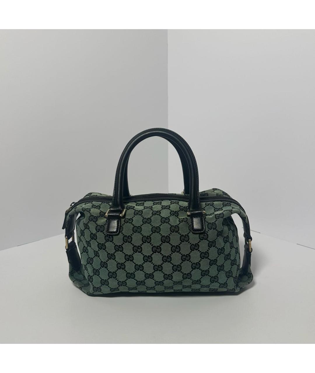 GUCCI Зеленая тканевая сумка с короткими ручками, фото 7