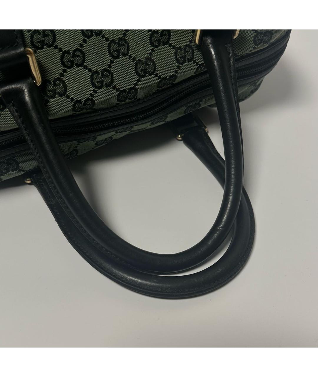 GUCCI Зеленая тканевая сумка с короткими ручками, фото 4