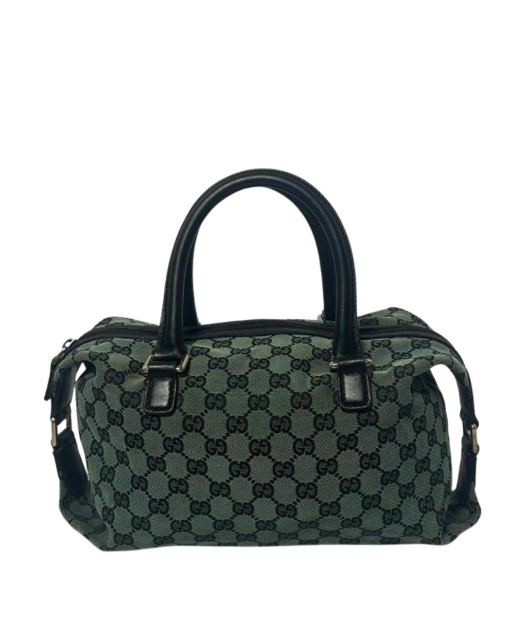 GUCCI Зеленая тканевая сумка с короткими ручками, фото 1